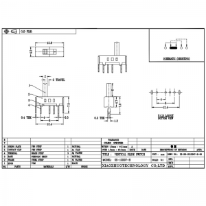 Slide Switch SS13D07 Single-Reihe vier-Pin -Mikro -Kippschalter, vertikaler Kippschalter für Elektrogeräte, 3, 4, 5 und 6 Positionen Schalterschalter
