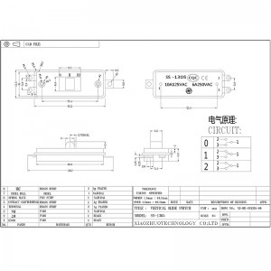 Slide -Schalter SS1305, Haartrockner, elektrische Decke, Elektroschalter mit hohem Stromniveau, Schaltschalter mit hohem Stromniveau