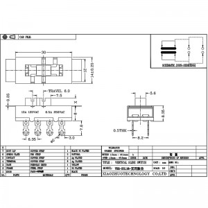 Slide Switch SS23L16, Hochstrom, drei-Position, doppelt-Reihe, 8-Stift, Shredder -Schalter, vertikaler Schalter für mechanische Geräte