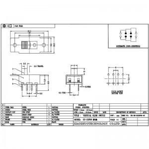 Slide Switch SS23F06 Benutzerdefiniert-doppelt gemacht-Reihe 6-Pin vertikaler Staubsauger -Reiniger Fair -Trockner -Schaltschalter