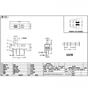 Slide -Switch SS23H06, doppelt-Reihe 8-Pin vertikaler Schaltschalter, vertikaler Schaltungsschalter für elektrische Decke Elektrische Heizung