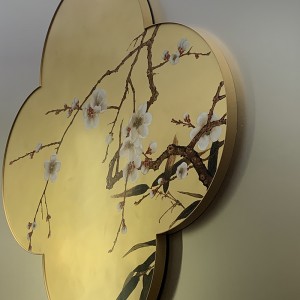 Zotye Edelstahl Gold Electroplated Chinese-Stil gemusterte Edelstahl dekorative Gegenstände