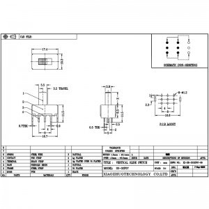 Slide Switch SS32F07 Zwei-Positionsleitschalter, drei-Weg an-aus der Seite-Position zwei-Position des STIF -MICRO MINI MINI ELEKTRONISCHER SCHALTER